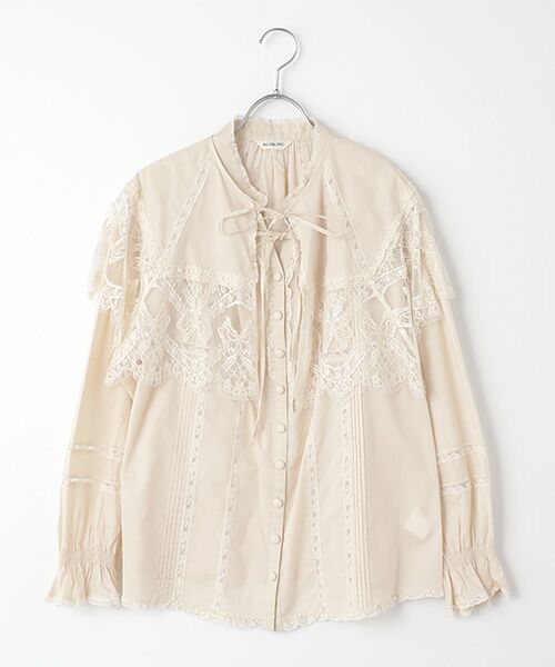 セール】 【OUTLET】フランス製レース使いブラウス （シャツ・ブラウス