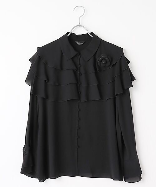 セール】 コサージュ付きフリルヨークブラウス （シャツ・ブラウス