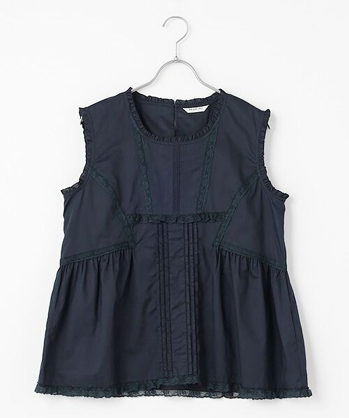 フランス製レース使いコットンローンブラウス （シャツ・ブラウス