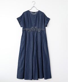 セール】 ケミカルレース使いジャンパースカート （ロング・マキシ丈