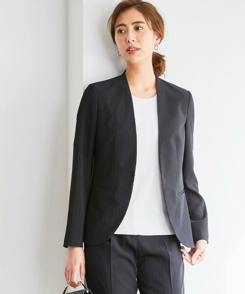 洗える】Fied ノーカラージャケット （ノーカラージャケット）｜ICB