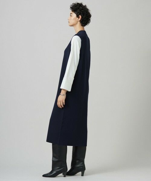 セール】 【洗える】 クロスコンビ ニットワンピース （ミニ丈・ひざ丈