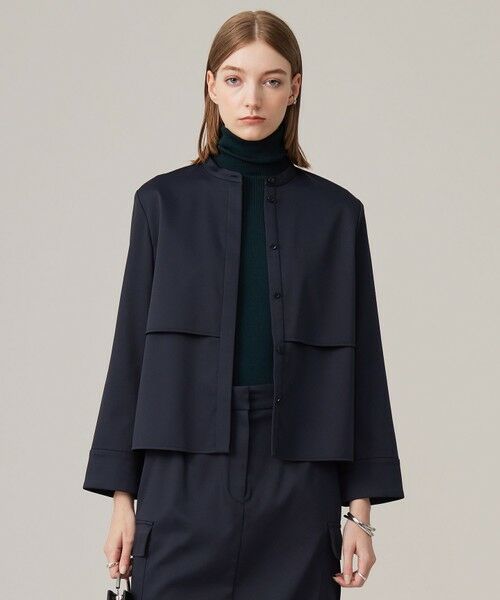 セール】 【洗える】ウォームサテン クロップドシャツ （シャツ