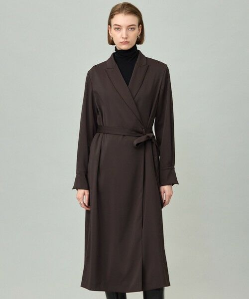 セール】 【洗える】ストレッチダブルサテン テーラーカラー ラップ