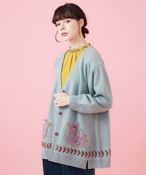 セール】 Amigo 鳥ポケットロングカーディガン （カーディガン・ボレロ