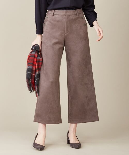 セール】 【洗える】スウェードダンボール ワイドパンツ （その他
