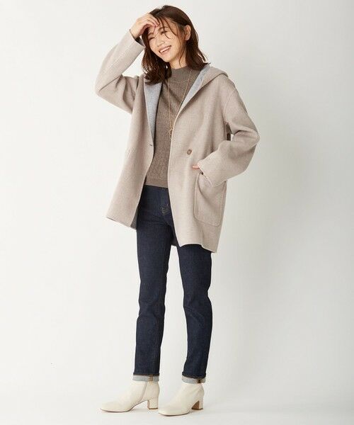 セール】 【リバーシブル】ウールナイロン リバー フーデッド コート