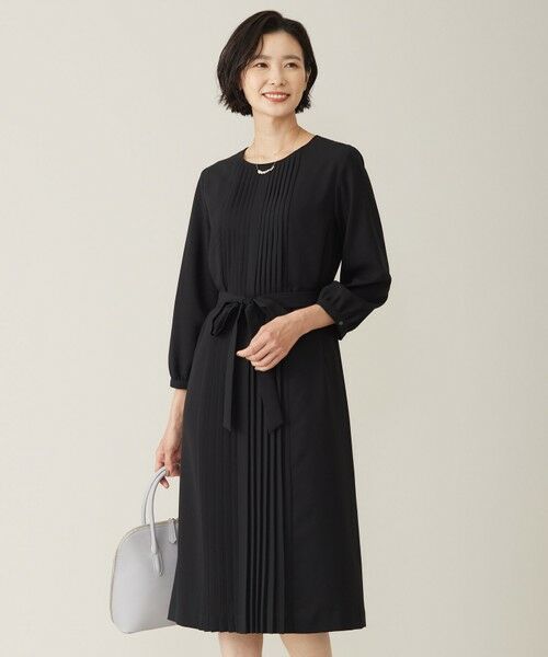 洗える】ノルディス2wayジョーゼット フロントプリーツ ワンピース