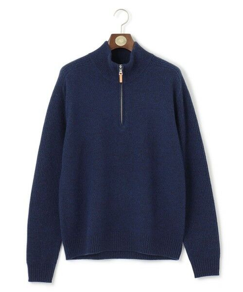 セール】 【KING SIZE】【Cash Lamb's Wool】ハーフジップニット