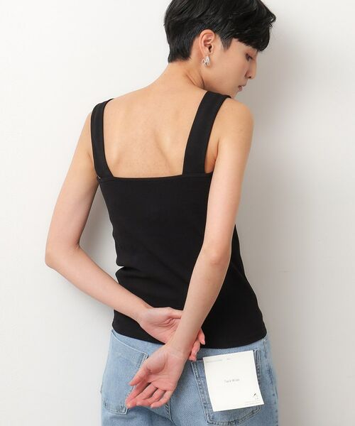 ワイドストラップリブキャミソール【ストレッチ/洗濯機洗い可