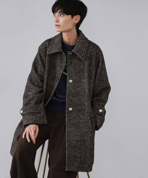 セール】 ヘリンボーンステンカラーコート （ステンカラーコート