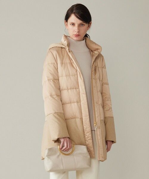 セール】 【撥水加工・洗える】ブライトダウンフード付き ダウンコート