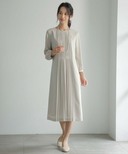 洗える】ノルディス2wayジョーゼット フロントプリーツ ワンピース