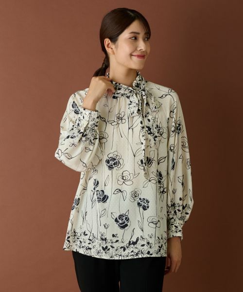 セール】 【ROCHAS Premiere】オリジナルプリントブラウス （シャツ