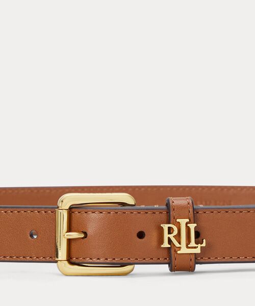 LAUREN RALPH LAUREN アンカーロゴ ゴールド金具スキニーベルト LAUREN
