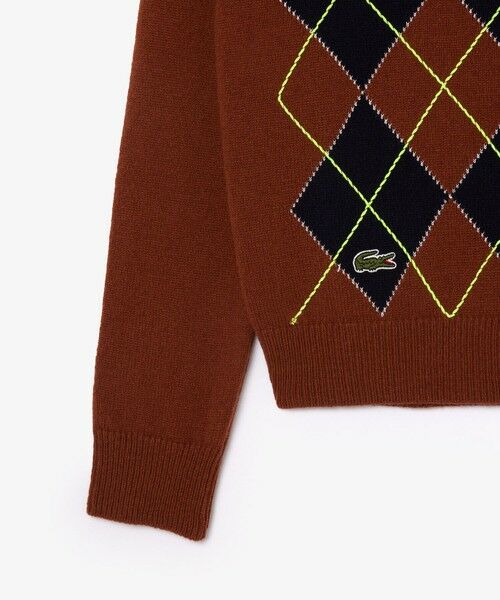 セール】 配色ステッチアーガイルジャカードニットセーター （ニット