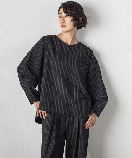セール】 ピンストライプブラウス≪洗濯機で洗える/防シワ