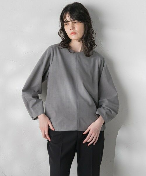 セール】 ピンストライプブラウス≪洗濯機で洗える/防シワ