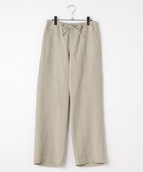 ノルマンディーリネン高密度マットCC加工 リラックスパンツ[フル