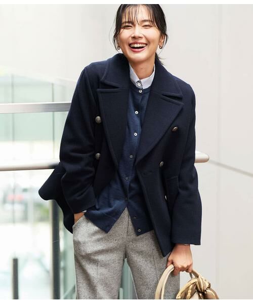 セール】 ラムウールモッサ ピーコート （ピーコート）｜NEWYORKER L