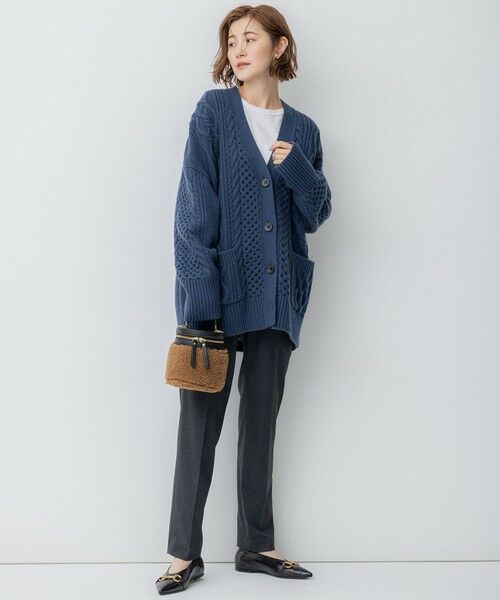 セール】 【洗える】ウールカシミヤ アランパターン カーディガン