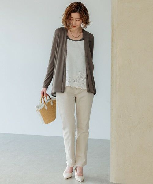 セール】 【洗える】リネンエンブロイダリー キャミソール ブラウス