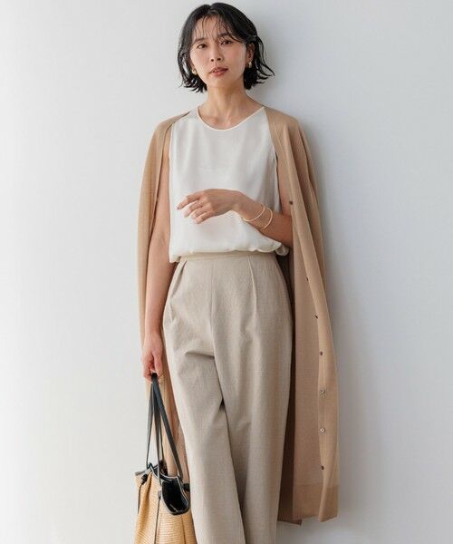 セール】 【洗える】シャイニーシアー ニット ロングカーディガン