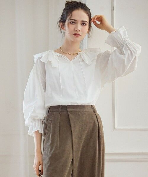 セール】 【SLOW/一部店舗限定】テンセルコットンジョーゼット フリル