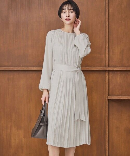 洗える】クリスタルアムンゼン プリーツワンピース （ロング・マキシ丈