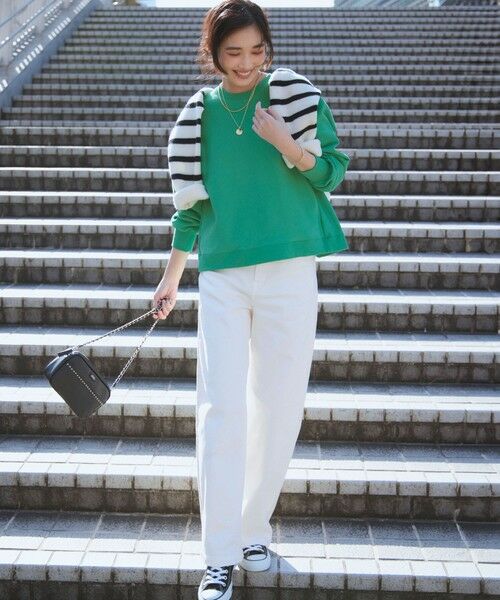 セール】 【Oggi2月号掲載/洗える】ウールカシミヤ ボーダー ニット