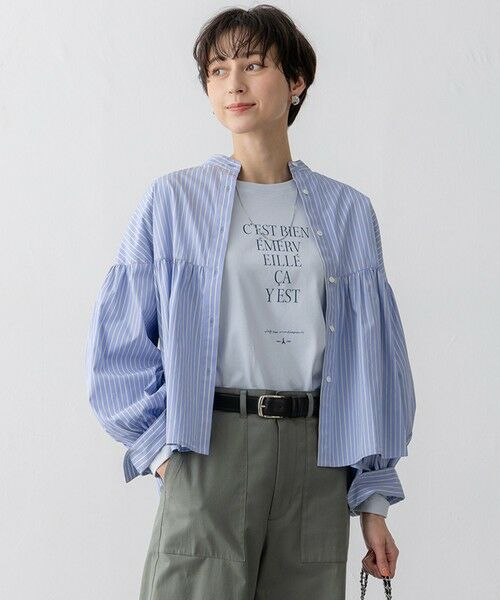 セール】 【洗える】CANCLINI ギャザー フレア ブラウス （シャツ