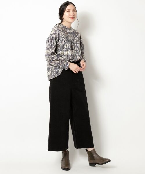 セール】 リバティプリントフリル切替ブラウス （シャツ・ブラウス