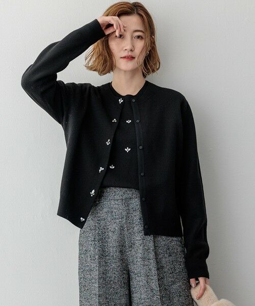 セール】 ビジューニット カーディガン （カーディガン・ボレロ）｜S