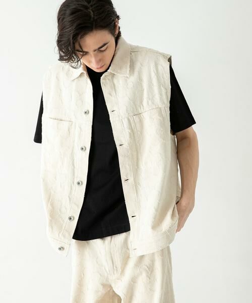 セール】 『セットアップ対応』 フラワーデニムベスト （ベスト