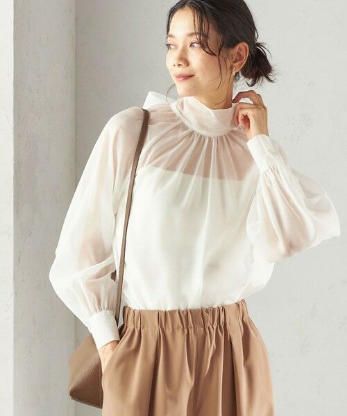 一部追加予約》〈手洗い可能〉オーガンジー リボン ブラウス （シャツ