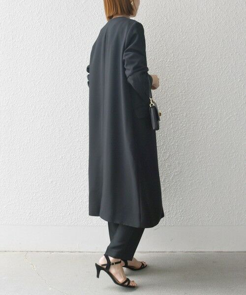 セール】 SHIPS any:〈洗濯機可能〉ダブルクロス ノーカラー コート