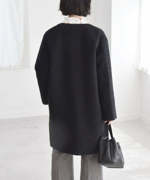 セール】 quaranciel: ループヤーン ノーカラー ミドル コート