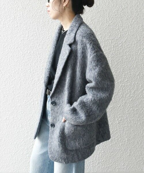 セール】 SHIPS any: ウール ミックス シャギー シングル コート