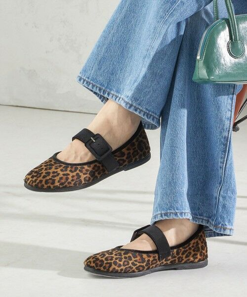 セール】 MACARENA: レオパード メリー ジェーン （フラットシューズ