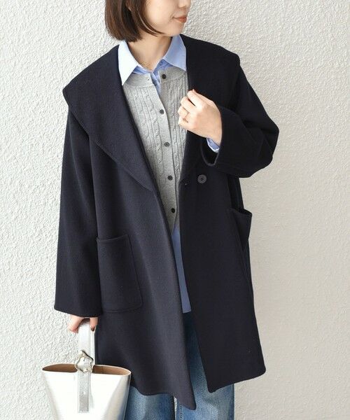 セール】 SHIPS Colors:リバー ワイドカラー コート （その他アウター