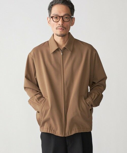 セール】 SHIPS:〈手洗い可能〉TR サージ シャツ ジップ ブルゾン