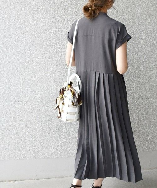 SHIPS any:〈ウォッシャブル〉ジョーゼット プリーツ フレンチスリーブ