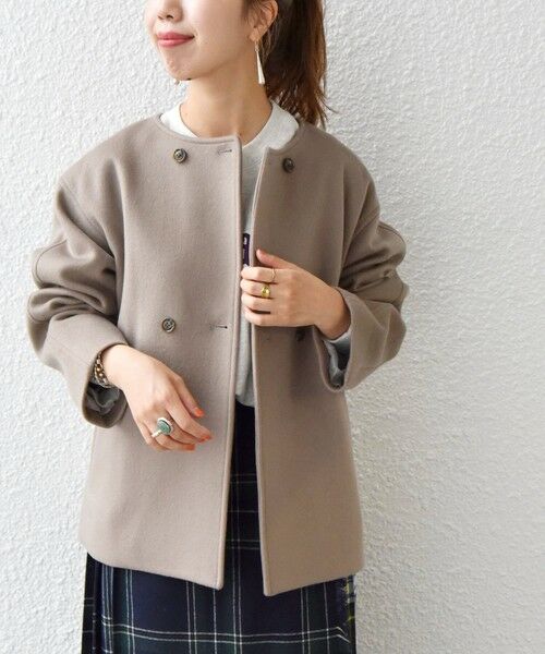 セール】 SHIPS any: ノンミュールジングウール ノーカラー ショート