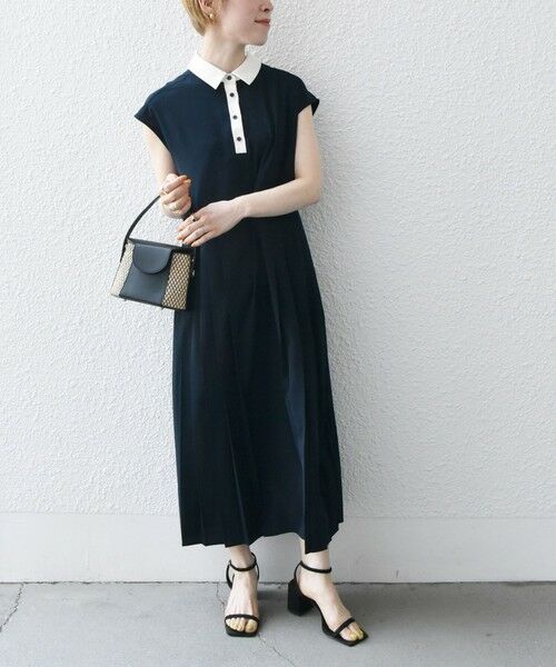 セール】 SHIPS any: ジョーゼット プリーツ バイカラー フレンチ