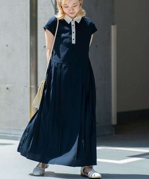 セール】 SHIPS any: ジョーゼット プリーツ バイカラー フレンチ