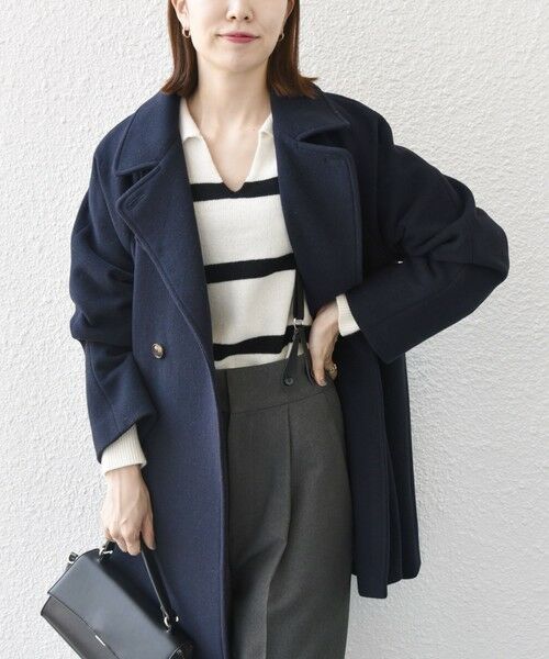 セール】 SHIPS any: PONTETORTO スタンド & ダブル カラー コート