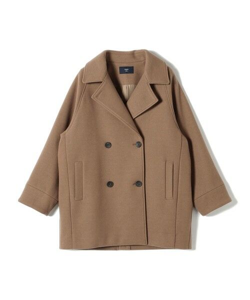 SHIPS Colors:〈手洗い可能〉ジャージーメルトン Pコート （ピーコート