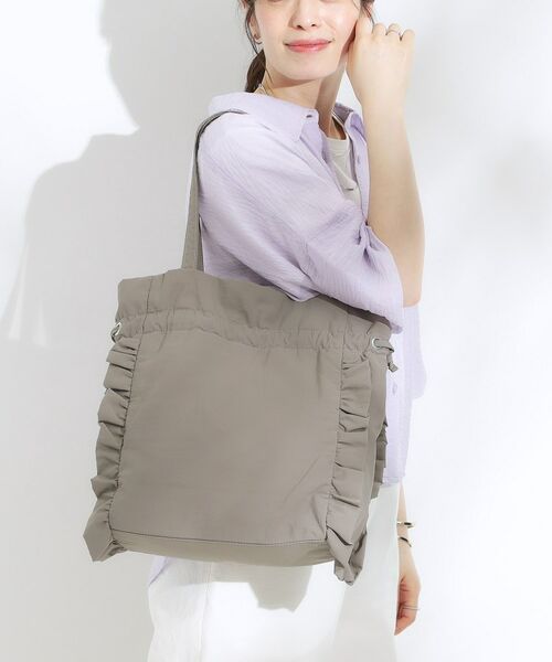 撥水/A4】大人も持てる フリル巾着トートバッグ （トートバッグ