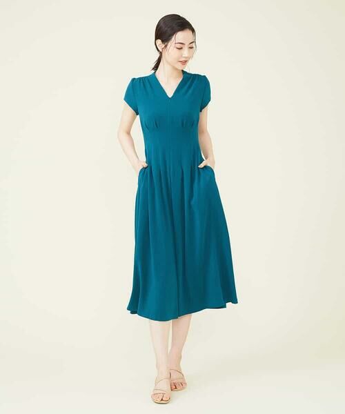 セール】 タッキングデザインドレス （ロング・マキシ丈ワンピース