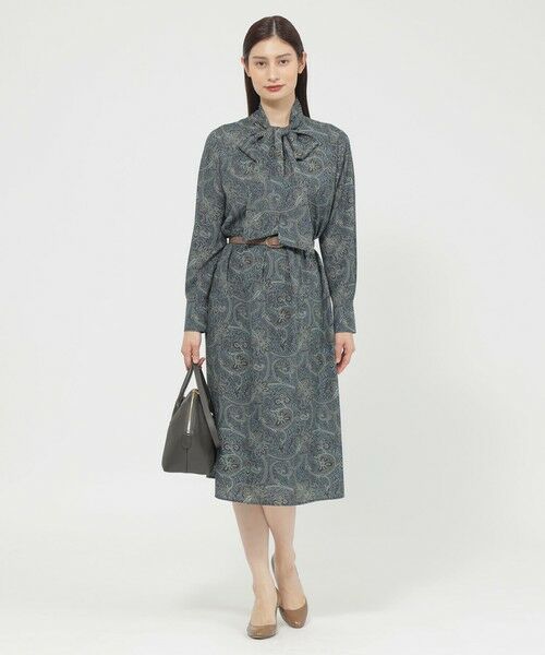 セール】 【ウォッシャブル】フラワーペイズリー ワンピース （ロング